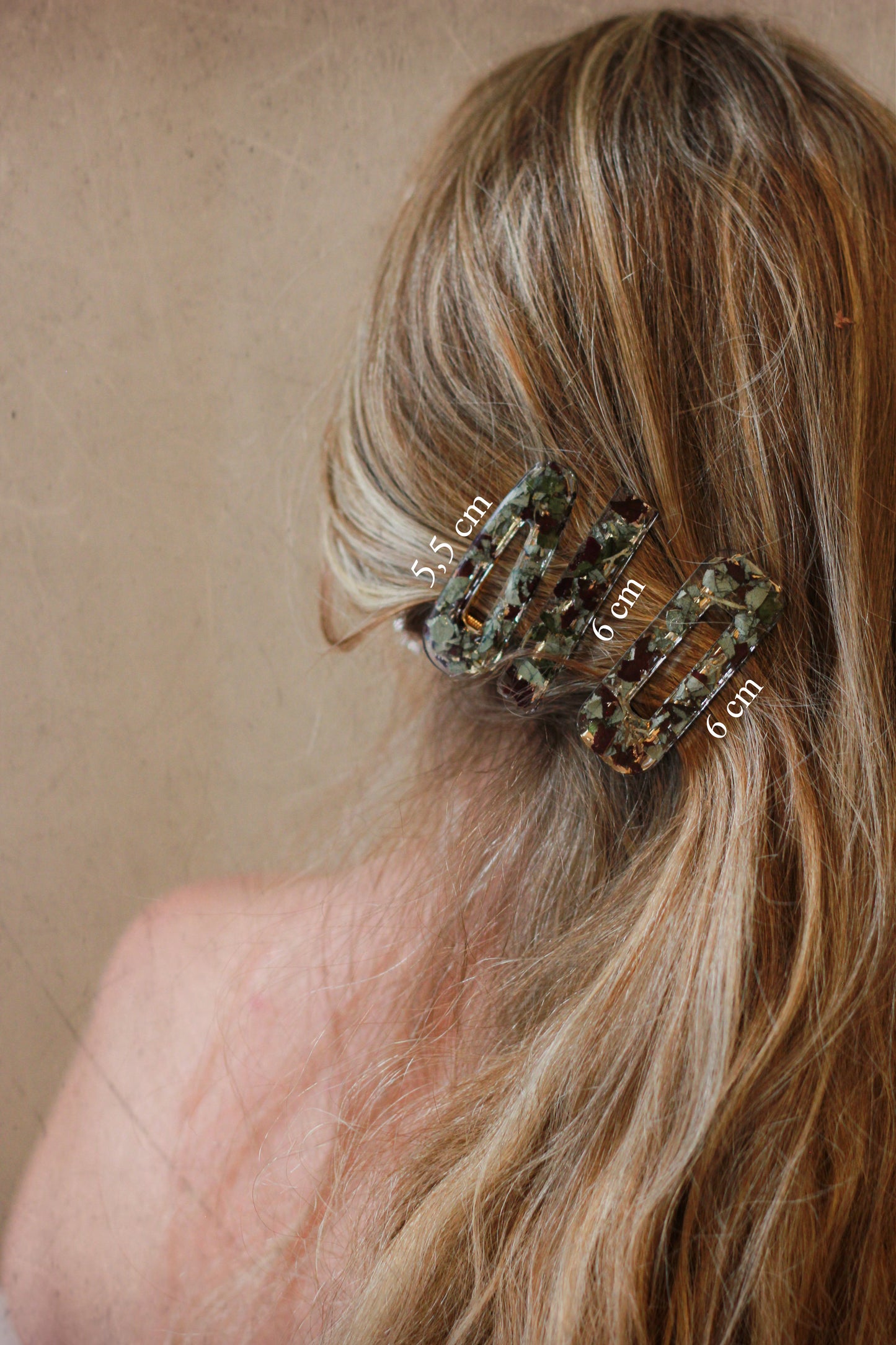 Lot de 3 barrettes en fleurs séchées surcyclées