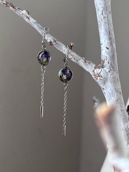 | Symphonie florale | Boucles d’oreilles en fleurs séchées et résine | #1011