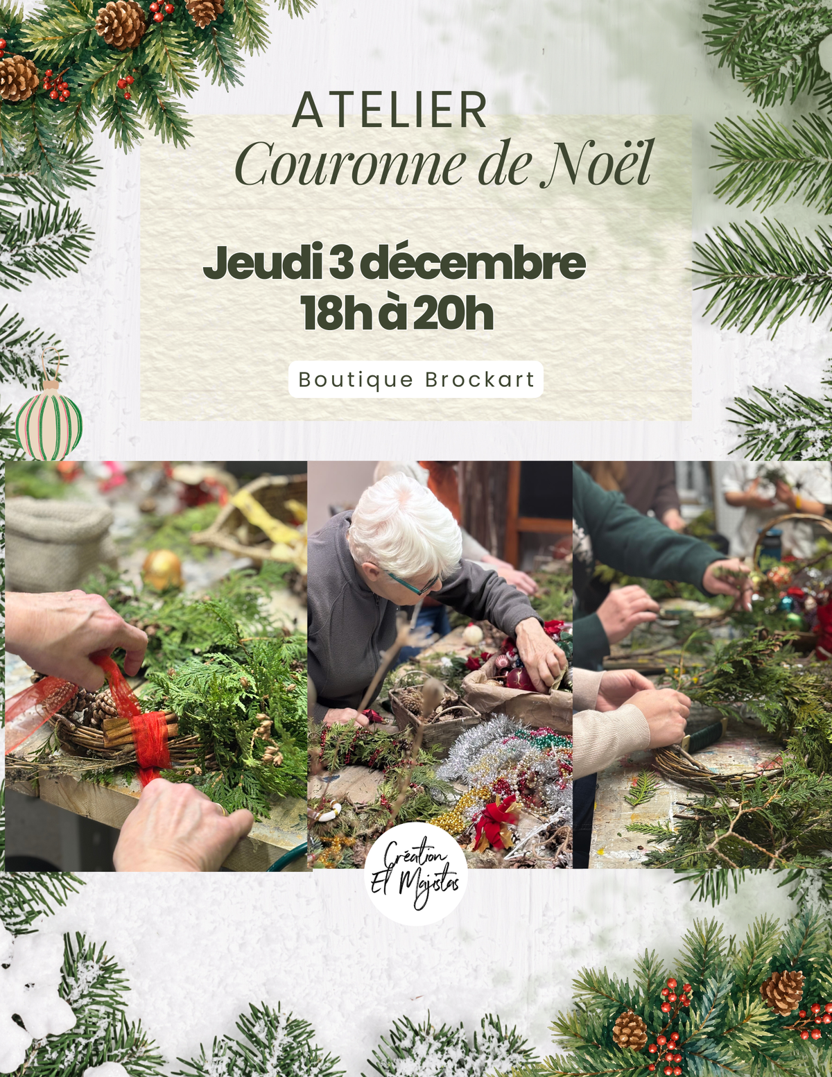 Atelier boutique Brockart - Jeudi 3 décembre de 18H à 20H