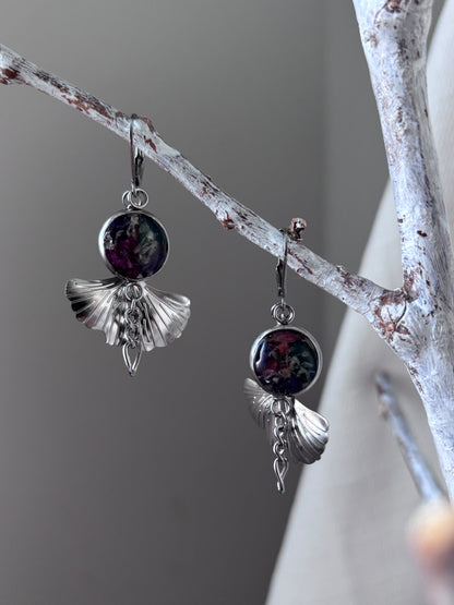 | Symphonie florale | Boucles d’oreilles en fleurs séchées et résine | #1005