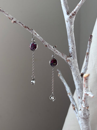 | Symphonie florale | Boucles d’oreilles en fleurs séchées et résine | #1006