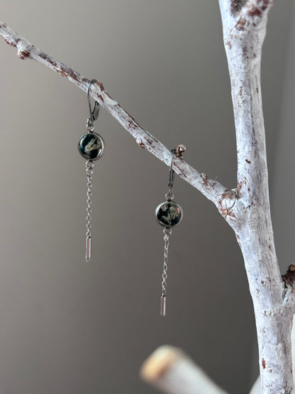 | Symphonie florale | Boucles d’oreilles en fleurs séchées et résine | #1013