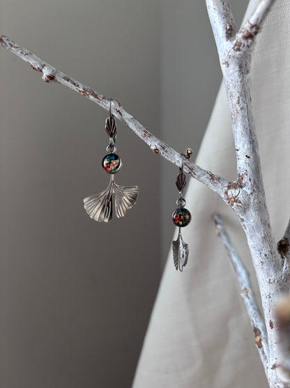 | Symphonie florale | Boucles d’oreilles en fleurs séchées et résine | #1003