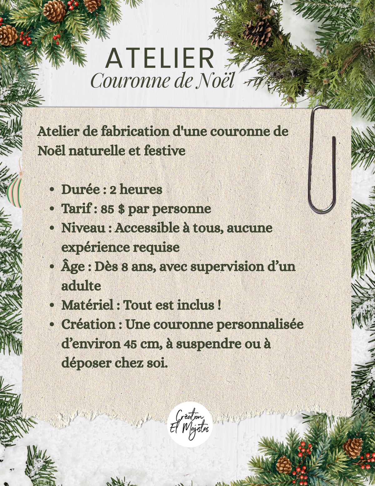 Atelier boutique Brockart - Jeudi 3 décembre de 18H à 20H
