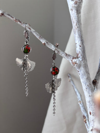 | Symphonie florale | Boucles d’oreilles en fleurs séchées et résine | #1004