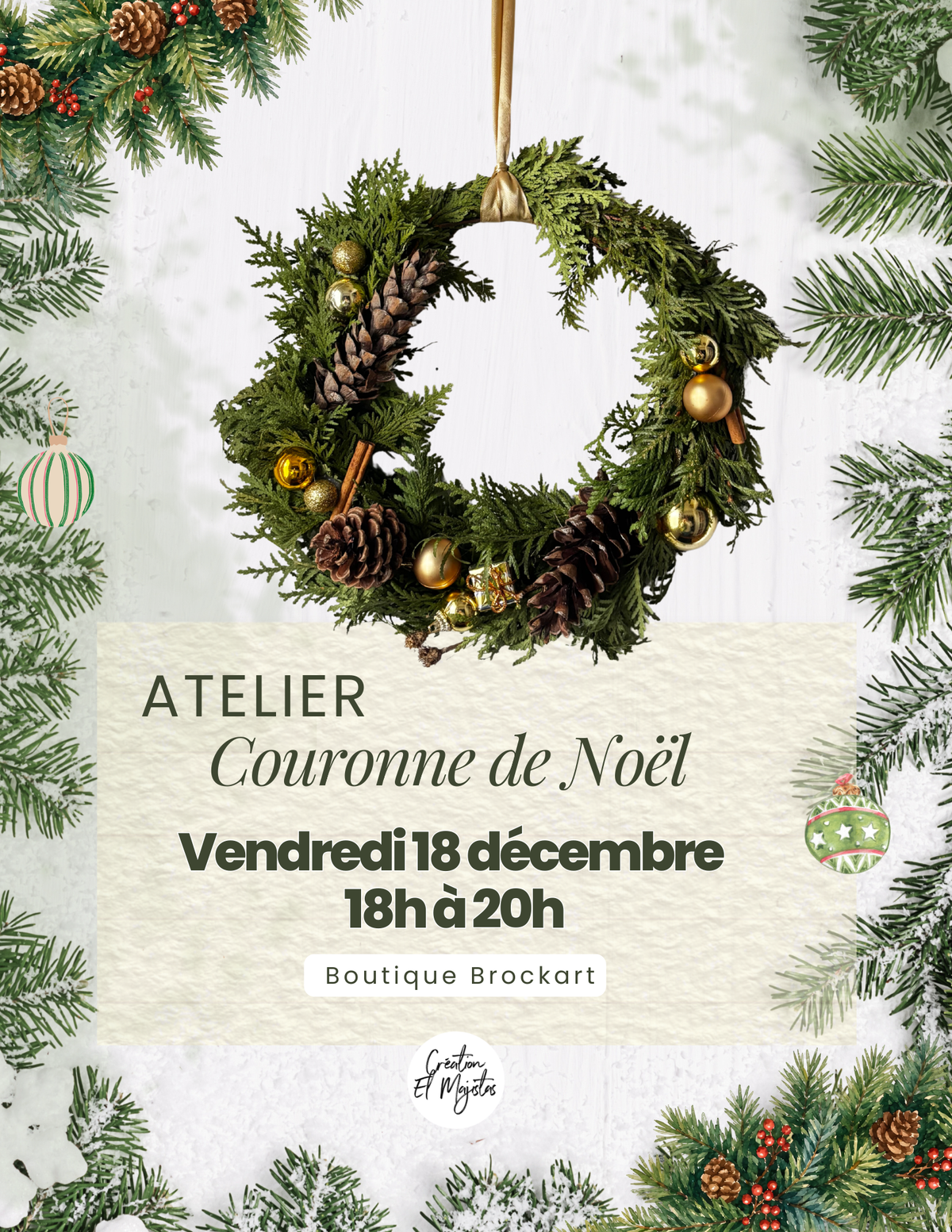 Atelier boutique Brockart - Vendredi 18 décembre 18H à 20H