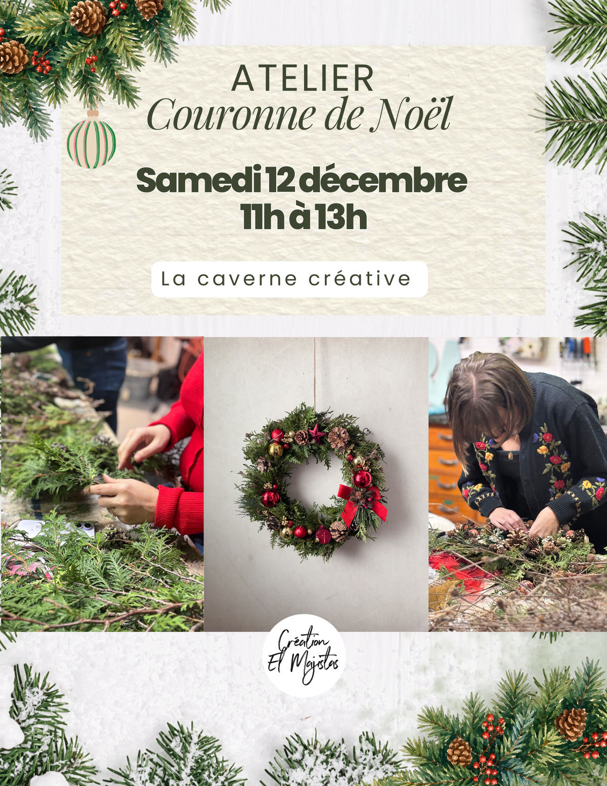 Atelier La caverne créative  - samedi 12 décembre 11H à 13H