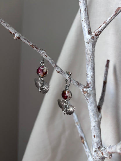 | Symphonie florale | Boucles d’oreilles en fleurs séchées et résine | #1001