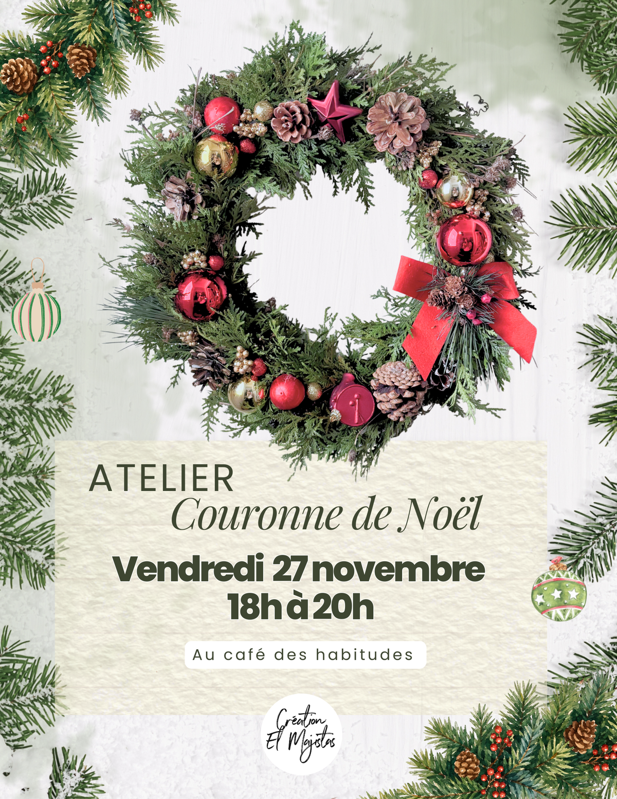 Atelier au Café des habitudes - Vendredi 27 novembre 18H à 20H