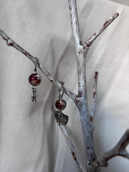 | Symphonie florale | Boucles d’oreilles en fleurs séchées et résine | #1001