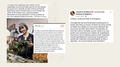 Atelier couronne de Noël - Marché des artisans récupérateurs